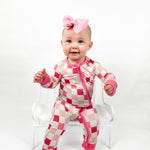 Dreamy Pink Checkers Dream Romper | Milk & Baby