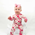 Dreamy Pink Checkers Dream Baby Romper Milk & Baby