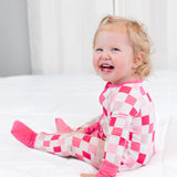 Dreamy Pink Checkers Dream Romper | Milk & Baby
