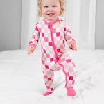 Dreamy Pink Checkers Dream Romper | Milk & Baby