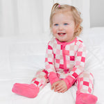 Dreamy Pink Checkers Dream Romper | Milk & Baby