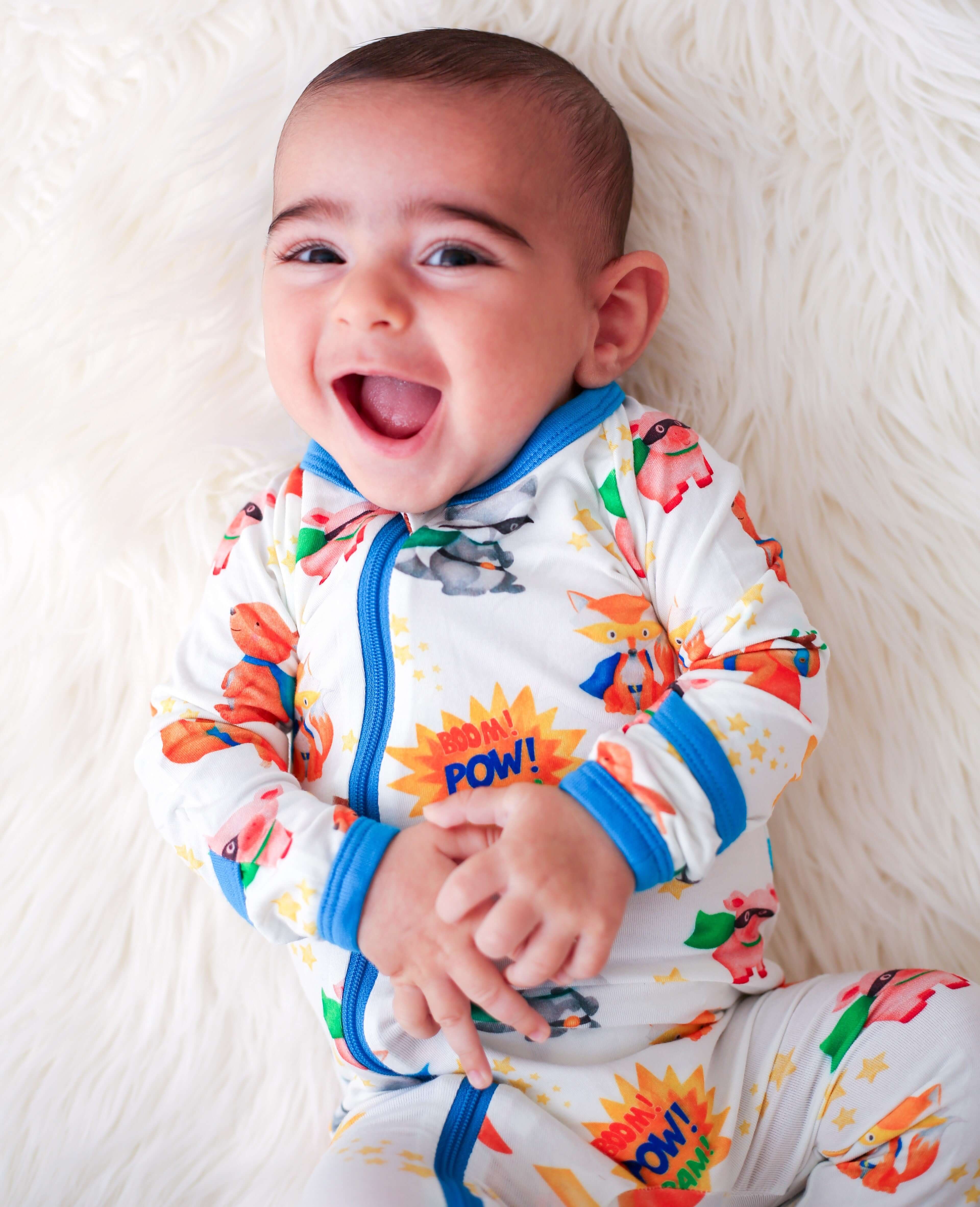 Super Sleepy Heroes Footie | Milk & Baby