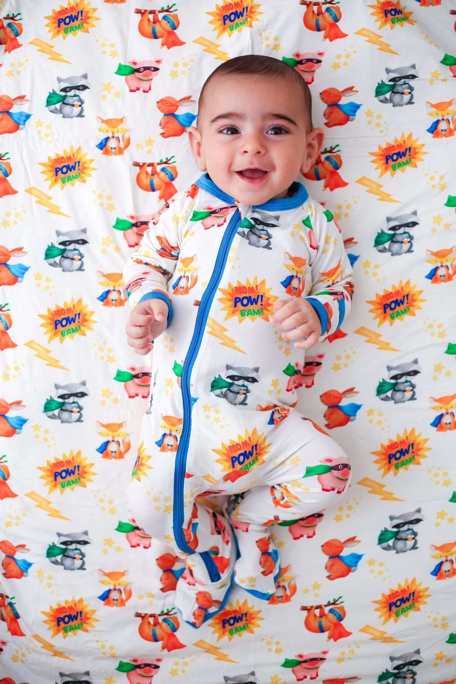 Super Sleepy Heroes Footie | Milk & Baby