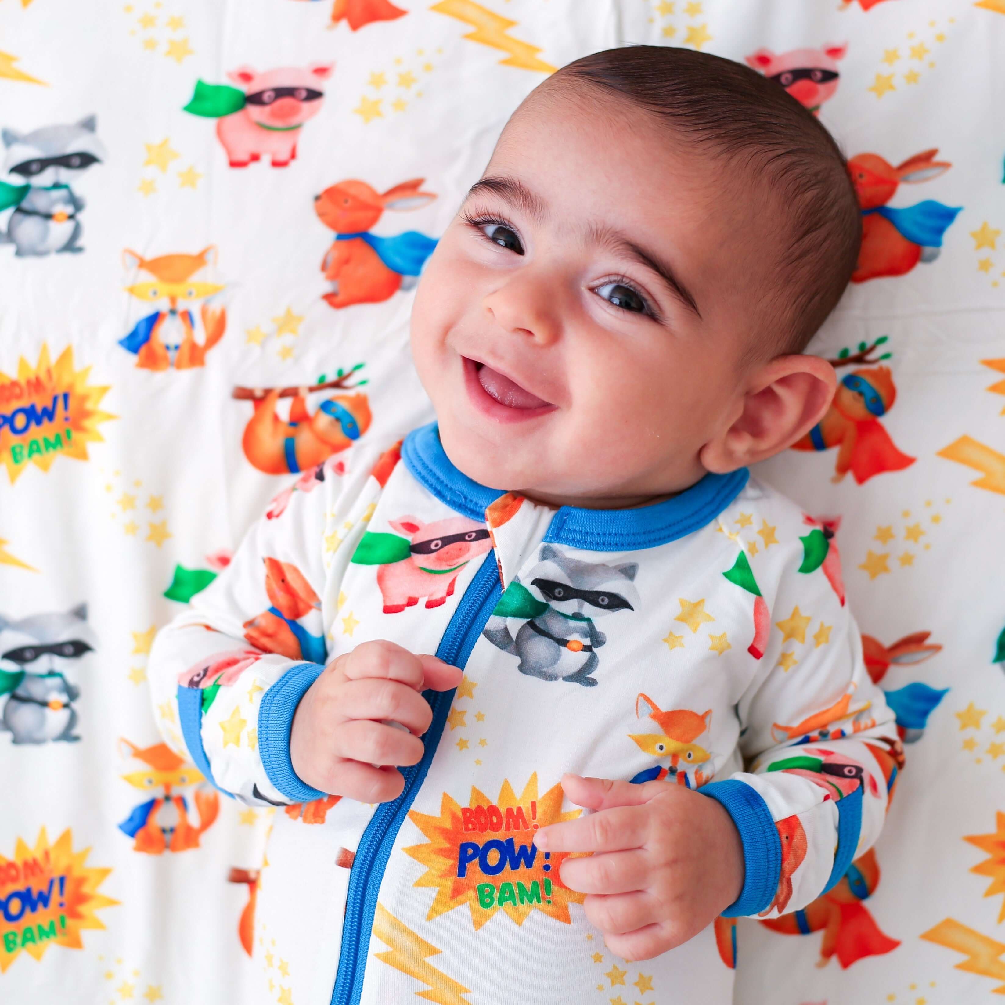 Super Sleepy Heroes Footie | Milk & Baby