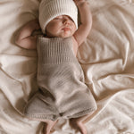 Luna + Luca Rib Detail Short Romper - Heather Beige | Milk & Baby