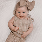 Luna + Luca Pointelle Romper - Heather Beige | Milk & Baby