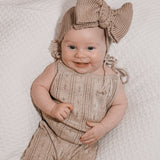 Luna + Luca Pointelle Romper - Heather Beige | Milk & Baby