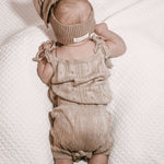 Luna + Luca Pointelle Romper - Heather Beige | Milk & Baby