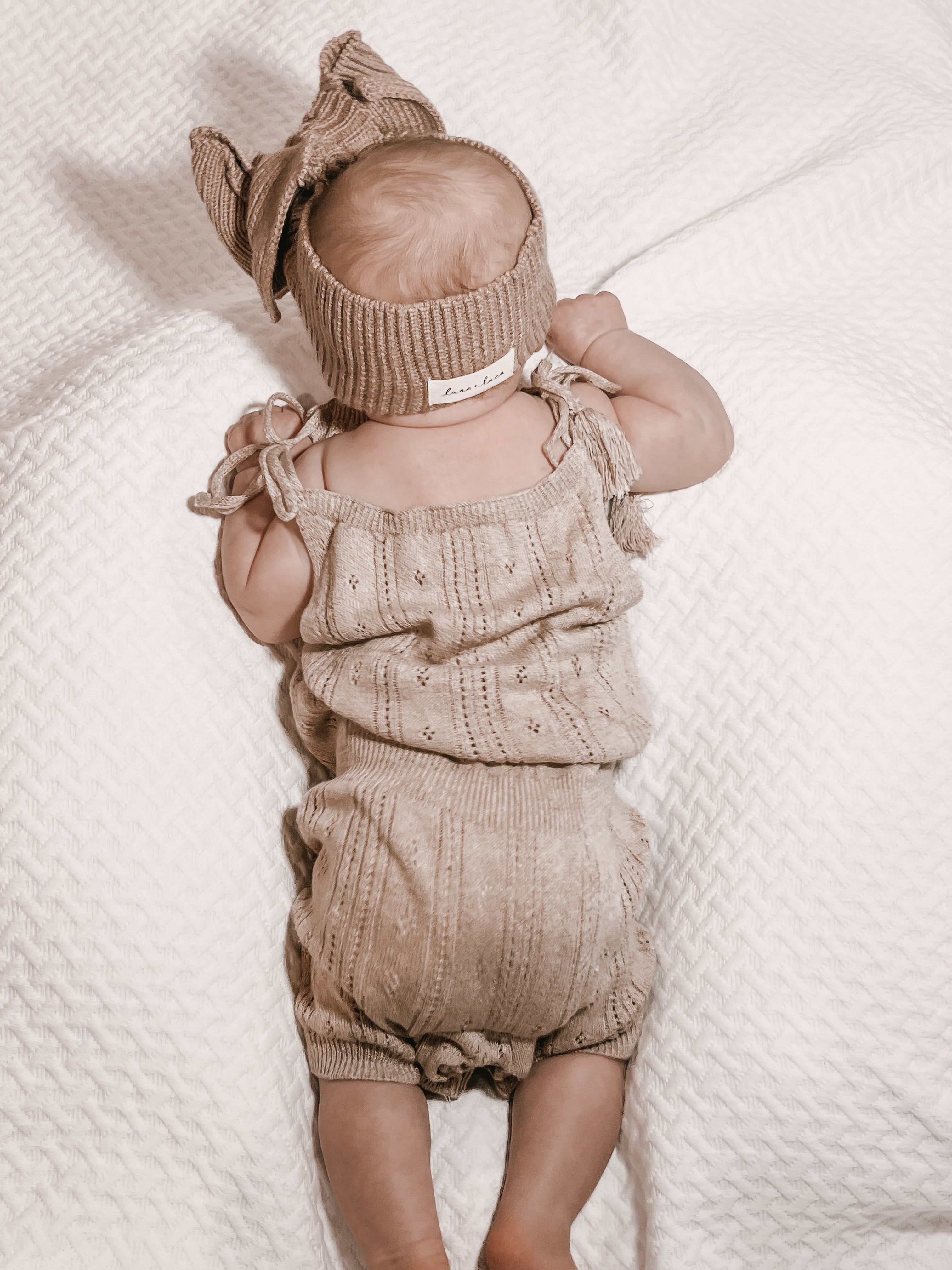 Luna + Luca Pointelle Romper - Heather Beige | Milk & Baby