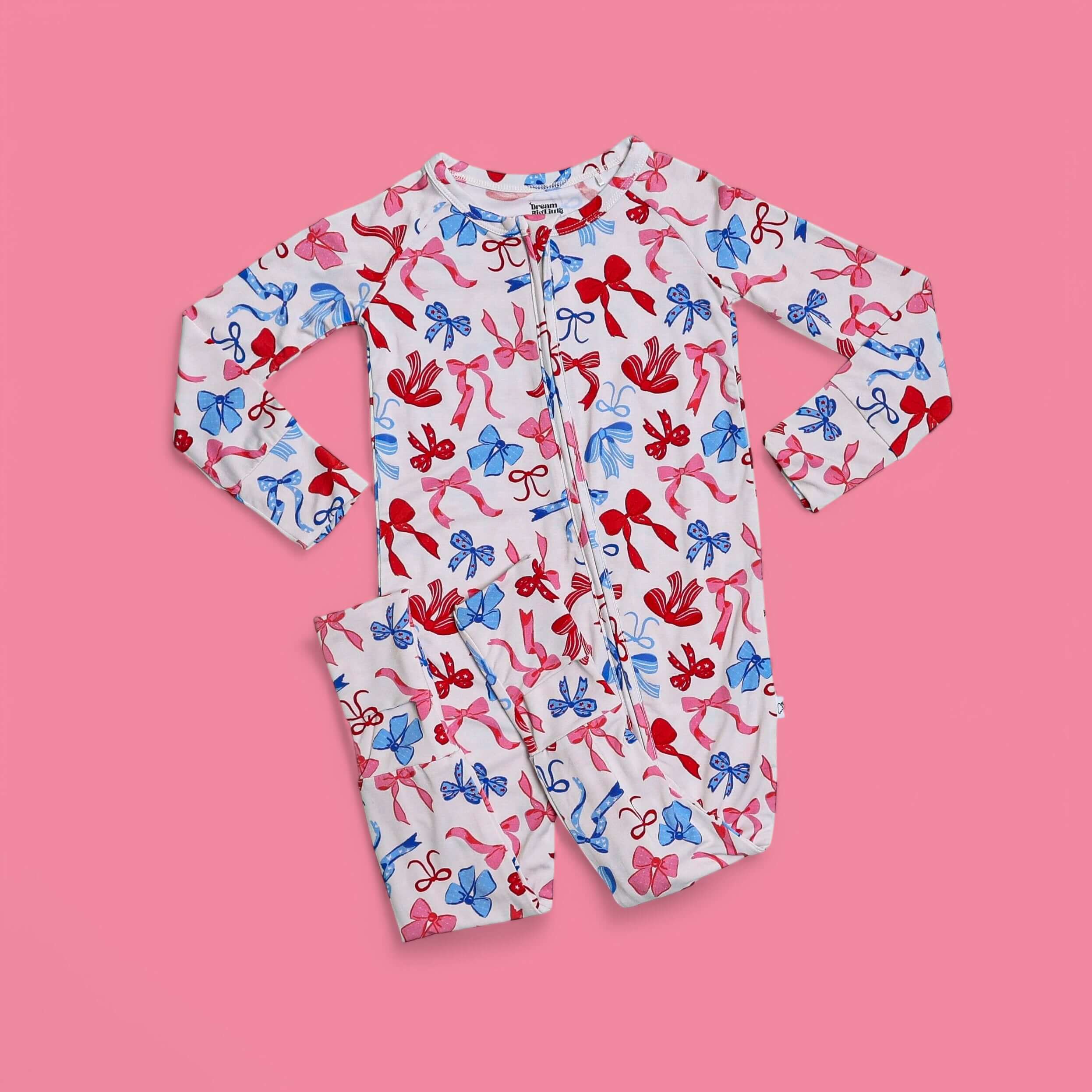 Red, White, and Bows Dream Romper | Milk & Baby