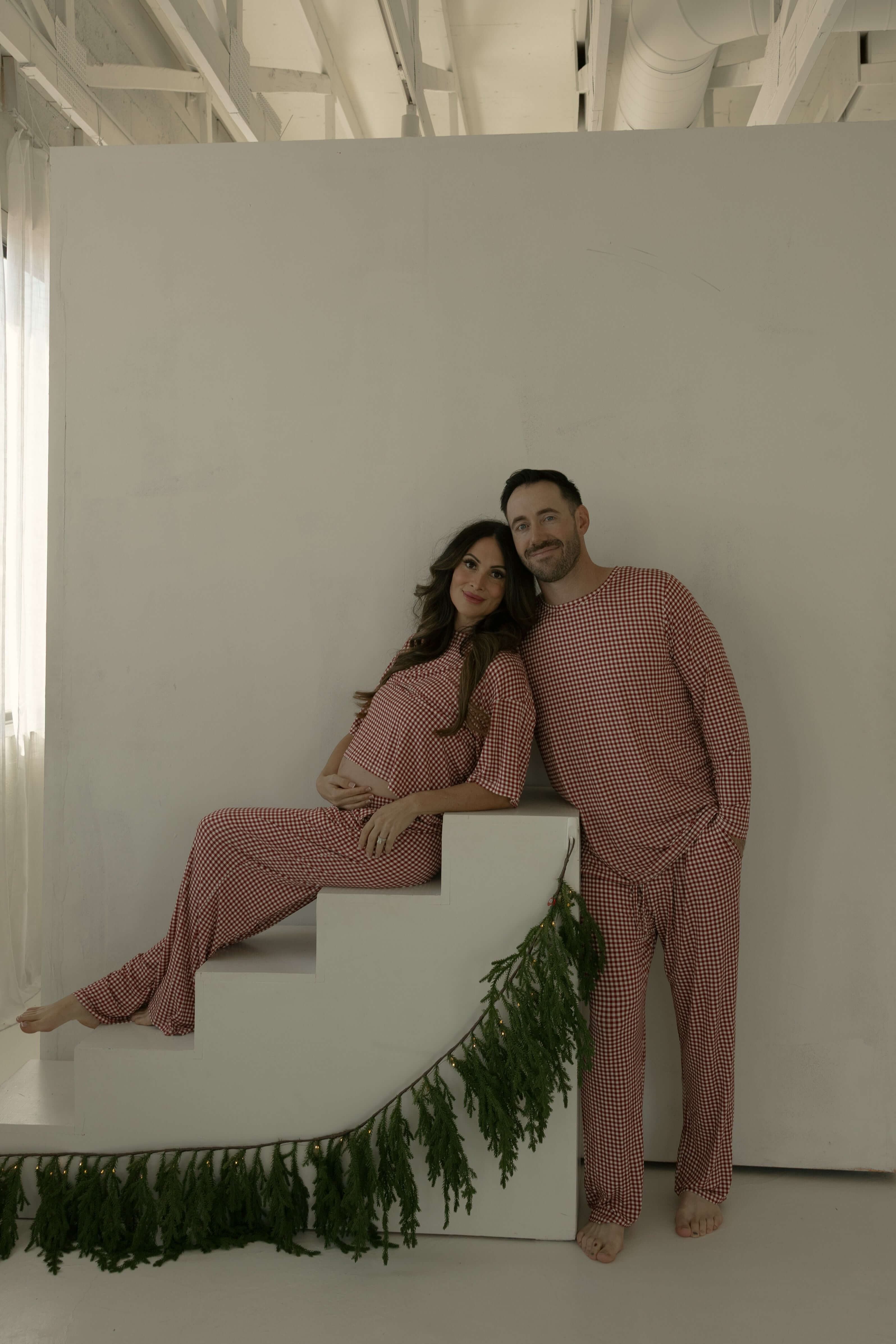Men's Bamboo Pajamas | Red Gingham | Milk & Baby