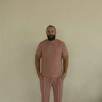 Men's Short Sleeve Bamboo Pajamas | Red Gingham | Milk & Baby