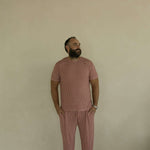 Men's Short Sleeve Bamboo Pajamas | Red Gingham | Milk & Baby