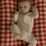 Bamboo Zip Pajamas | Candy Cane | Milk & Baby
