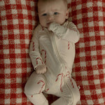 Bamboo Zip Pajamas | Candy Cane | Milk & Baby