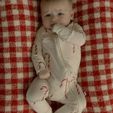 Bamboo Zip Pajamas | Candy Cane | Milk & Baby