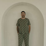 Santa Checkerboard | Men's Short Sleeve Bamboo Pajamas | Milk & Baby