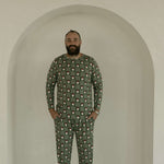 Santa Checkerboard | Men's Bamboo Pajamas | Milk & Baby