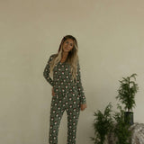 Santa Checkerboard | Women's Bamboo Pajamas | Milk & Baby