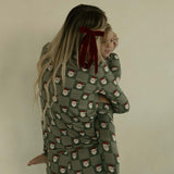Santa Checkerboard | Women's Bamboo Pajamas | Milk & Baby
