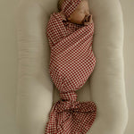 Bamboo Swaddle | Red Gingham | Milk & Baby