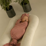 Bamboo Swaddle | Red Gingham | Milk & Baby