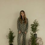 Santa Checkerboard | Long Sleeve Women's Bamboo Pajamas | Milk & Baby