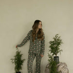 Santa Checkerboard | Long Sleeve Women's Bamboo Pajamas | Milk & Baby