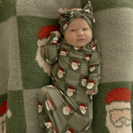Santa Checkerboard | Bamboo Knotted Gown | Milk & Baby