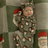 Santa Checkerboard | Bamboo Knotted Gown | Milk & Baby