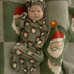 Santa Checkerboard | Bamboo Head Wrap | Milk & Baby