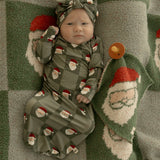 Santa Checkerboard | Bamboo Head Wrap | Milk & Baby