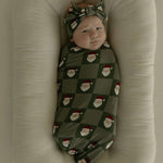 Santa Checkerboard | Bamboo Swaddle | Milk & Baby