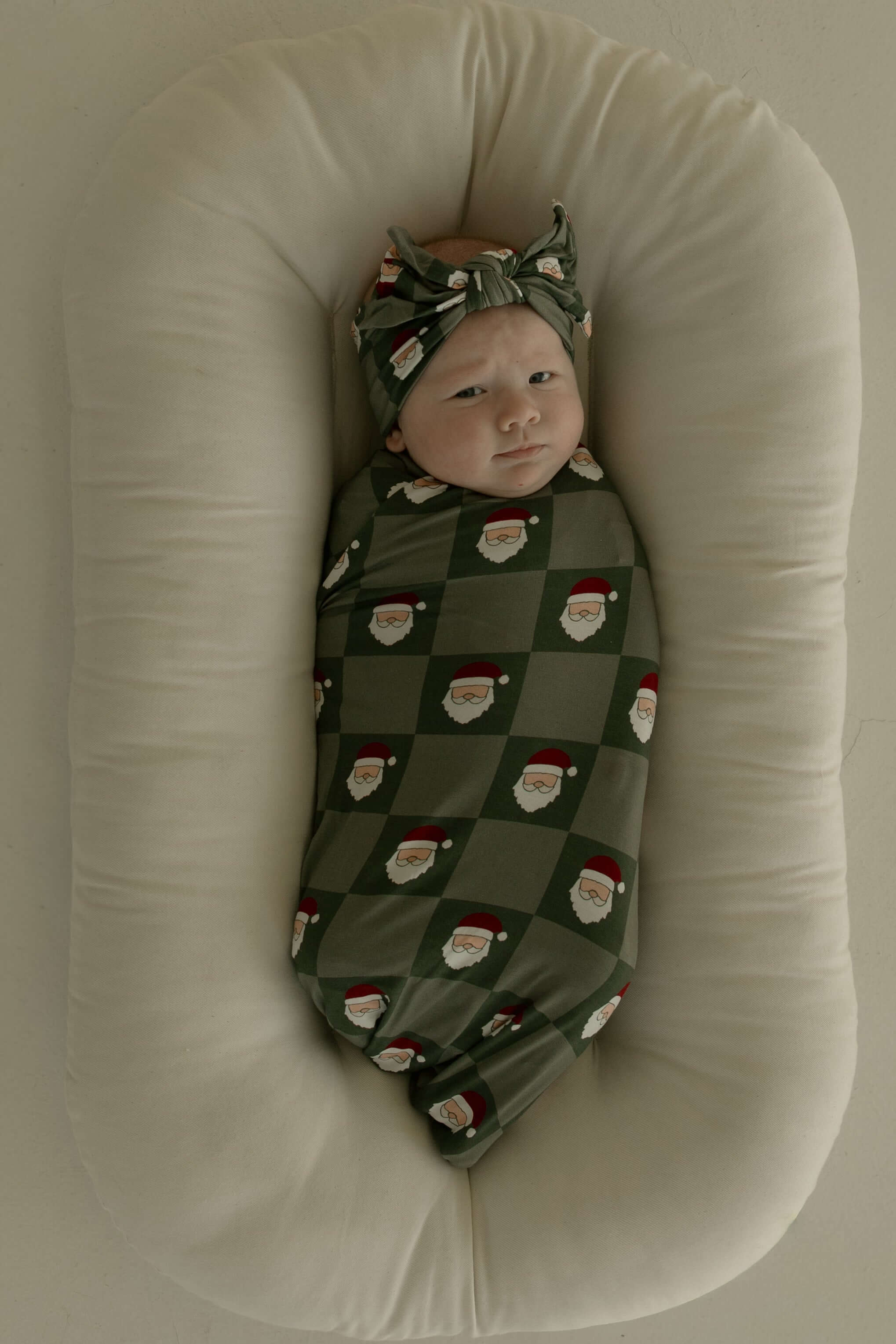 Santa Checkerboard | Bamboo Swaddle | Milk & Baby