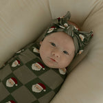 Santa Checkerboard | Bamboo Swaddle | Milk & Baby