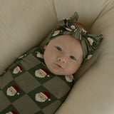 Santa Checkerboard | Bamboo Swaddle | Milk & Baby