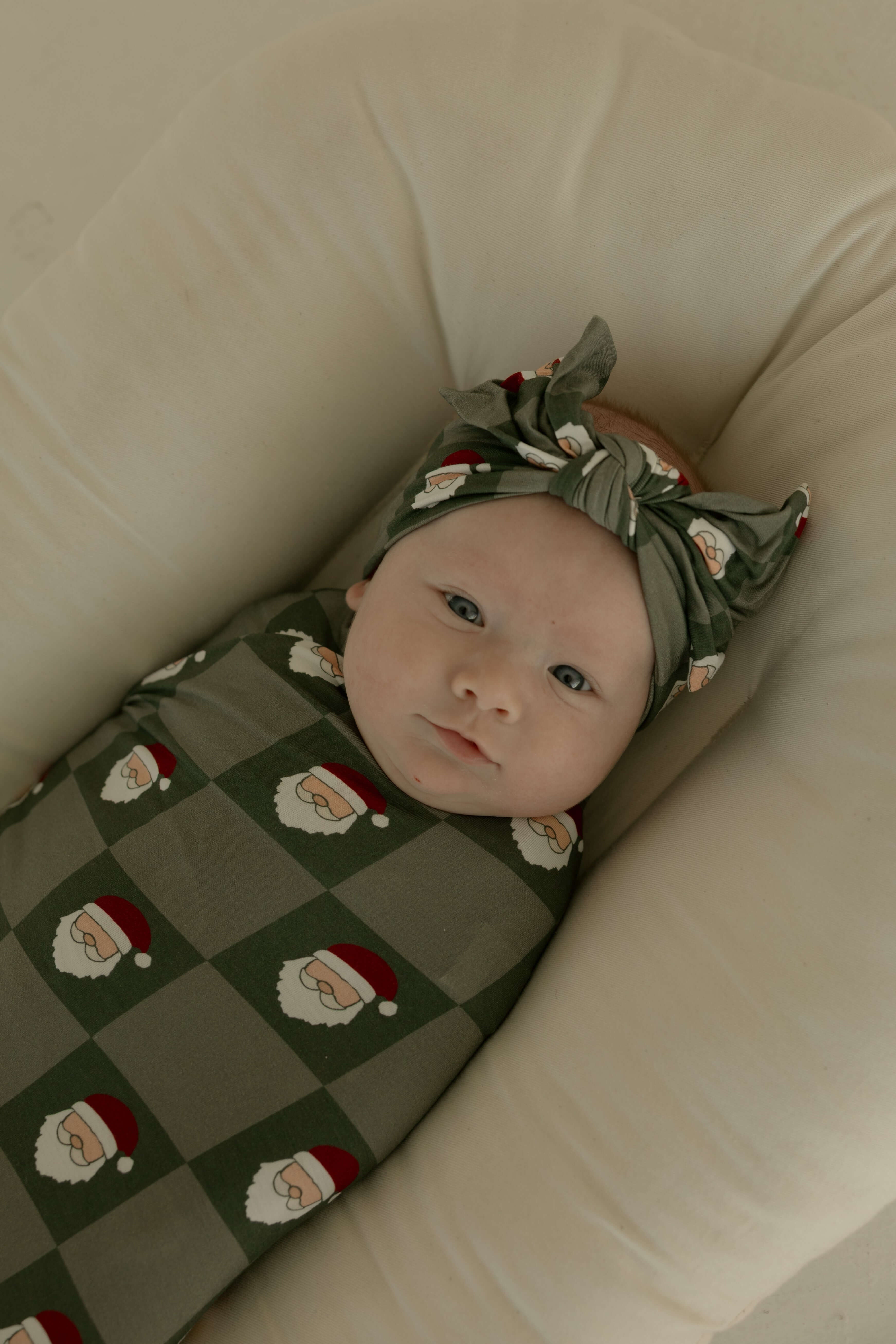 Santa Checkerboard | Bamboo Swaddle | Milk & Baby