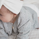 Luna + Luca Pointelle Cardigan - Heather Gray | Milk & Baby