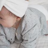Luna + Luca Pointelle Cardigan - Heather Gray | Milk & Baby