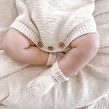 Chunky Purl Knit Romper | French Cream
