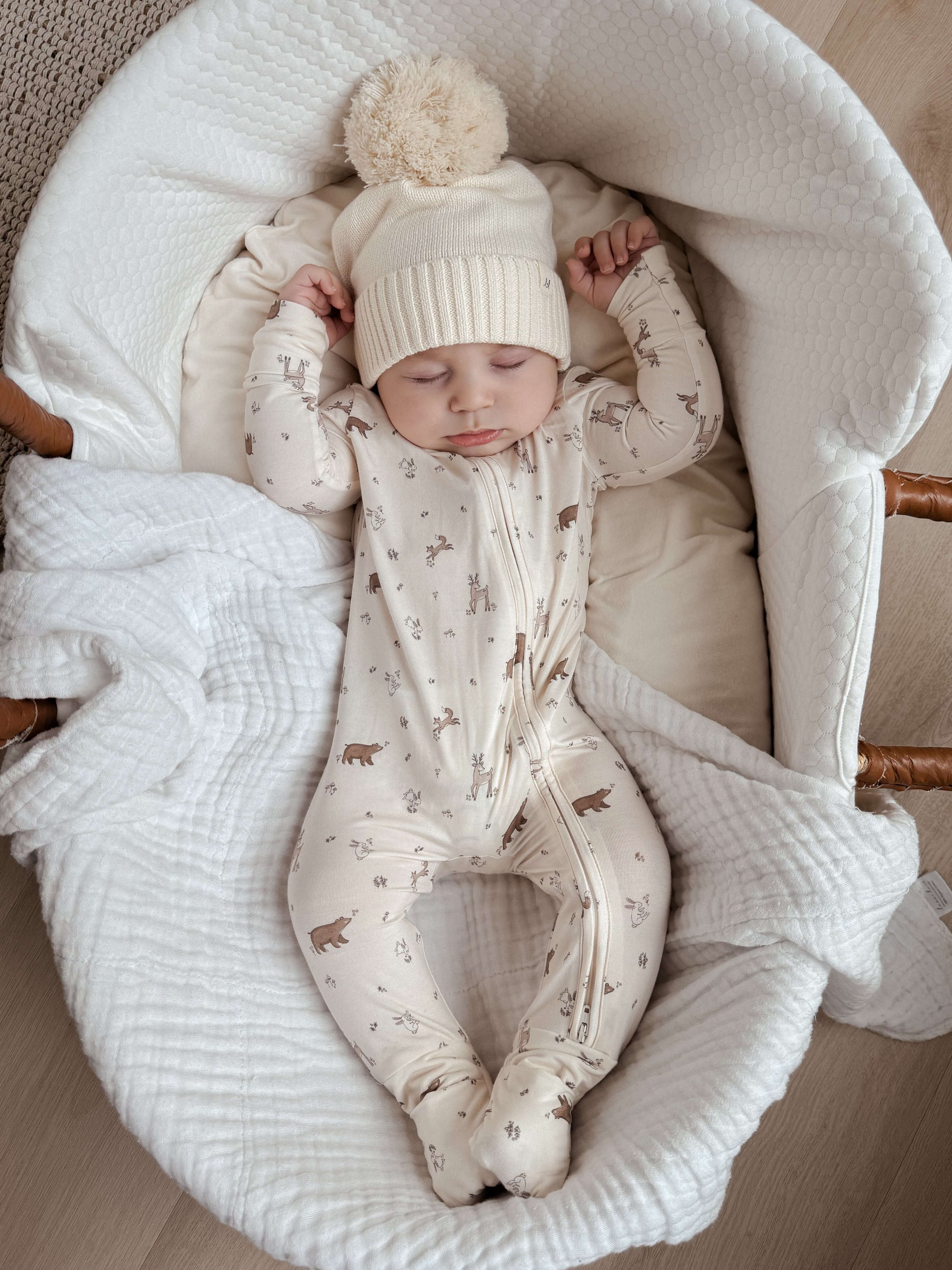 Woodland Forest Bamboo Jumpsuit | Dress your little one in our Bamboo Jumpsuit featuring playful woodland creatures, perfect for dreamy playtime or cozy naps! | Milk & Baby