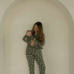 Santa Checkerboard | Long Sleeve Women's Bamboo Pajamas | Milk & Baby