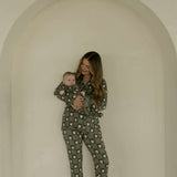Santa Checkerboard | Long Sleeve Women's Bamboo Pajamas | Milk & Baby