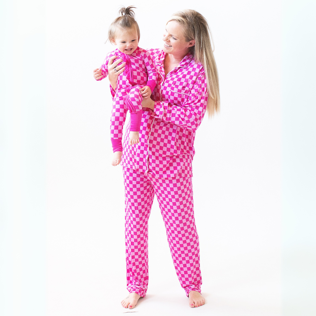 Pink Vibes Button-Up Luxe Pajamas