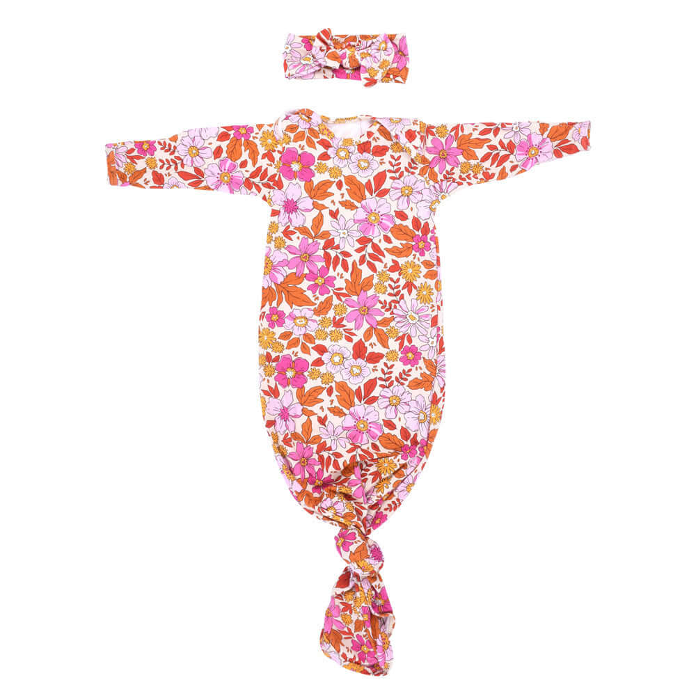 Wild Child Knotted Newborn Baby Gown | Milk & Baby