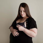 Black Ribbed Labor & Delivery Gown | Milk & Baby