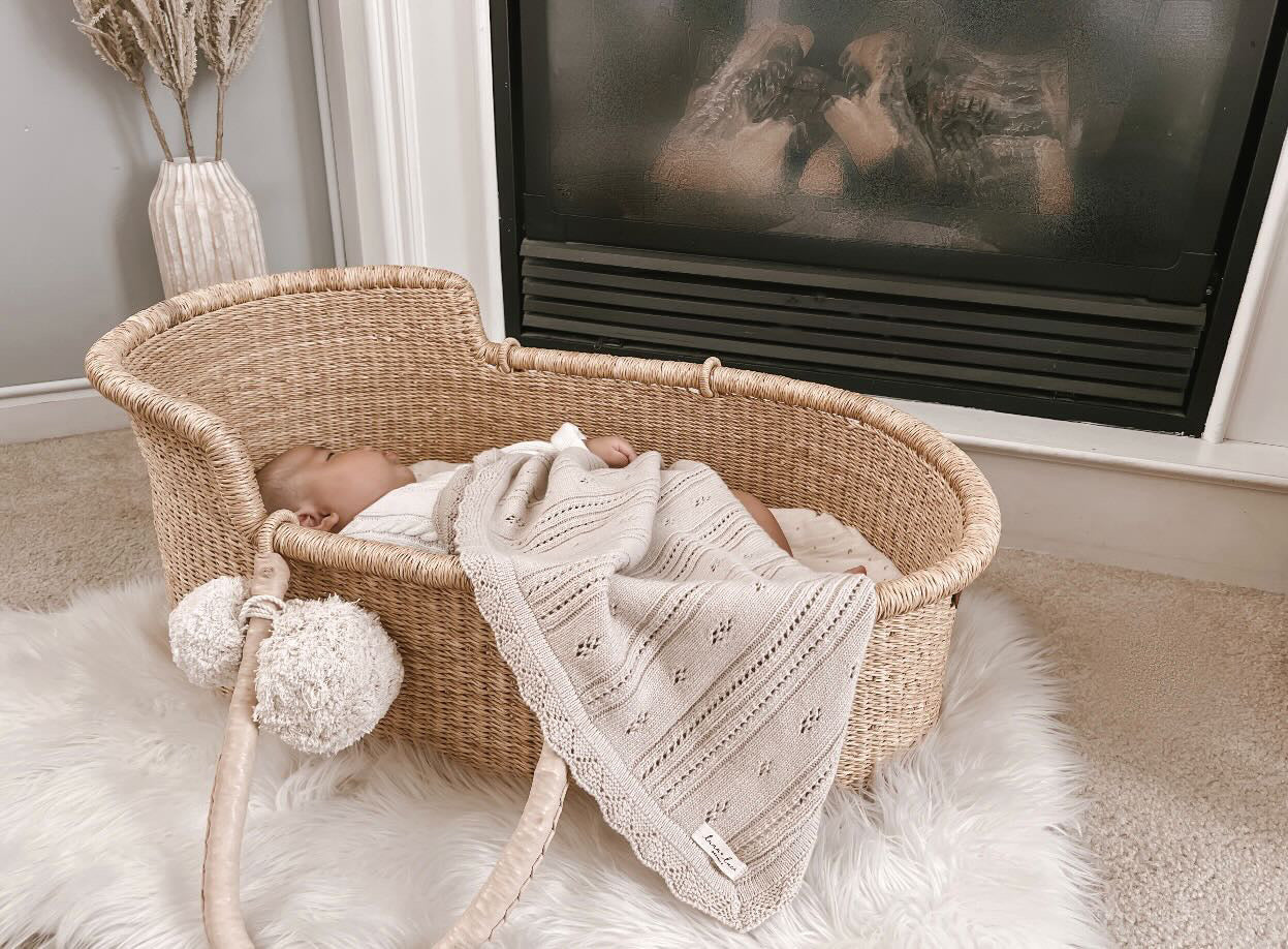 Pointelle Baby Blanket - Beige | Milk & Baby