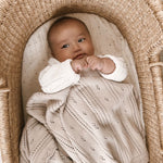 Pointelle Baby Blanket - Beige | Milk & Baby