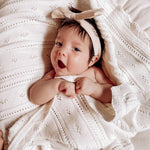 Bring Me Home Pointelle Baby Blanket | White | Milk & Baby