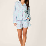 Afterparty Poplin Rosy Nights Short PJ Set